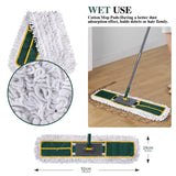Masthome 36" Commercial Dust Mop, 60" Telescopic Handle Heavy Duty Floor Mop, Wet Dry Industrial Mop with 3 Reusable Pads for Hardwood Marble Laminate Tile, Home Gym Office Use