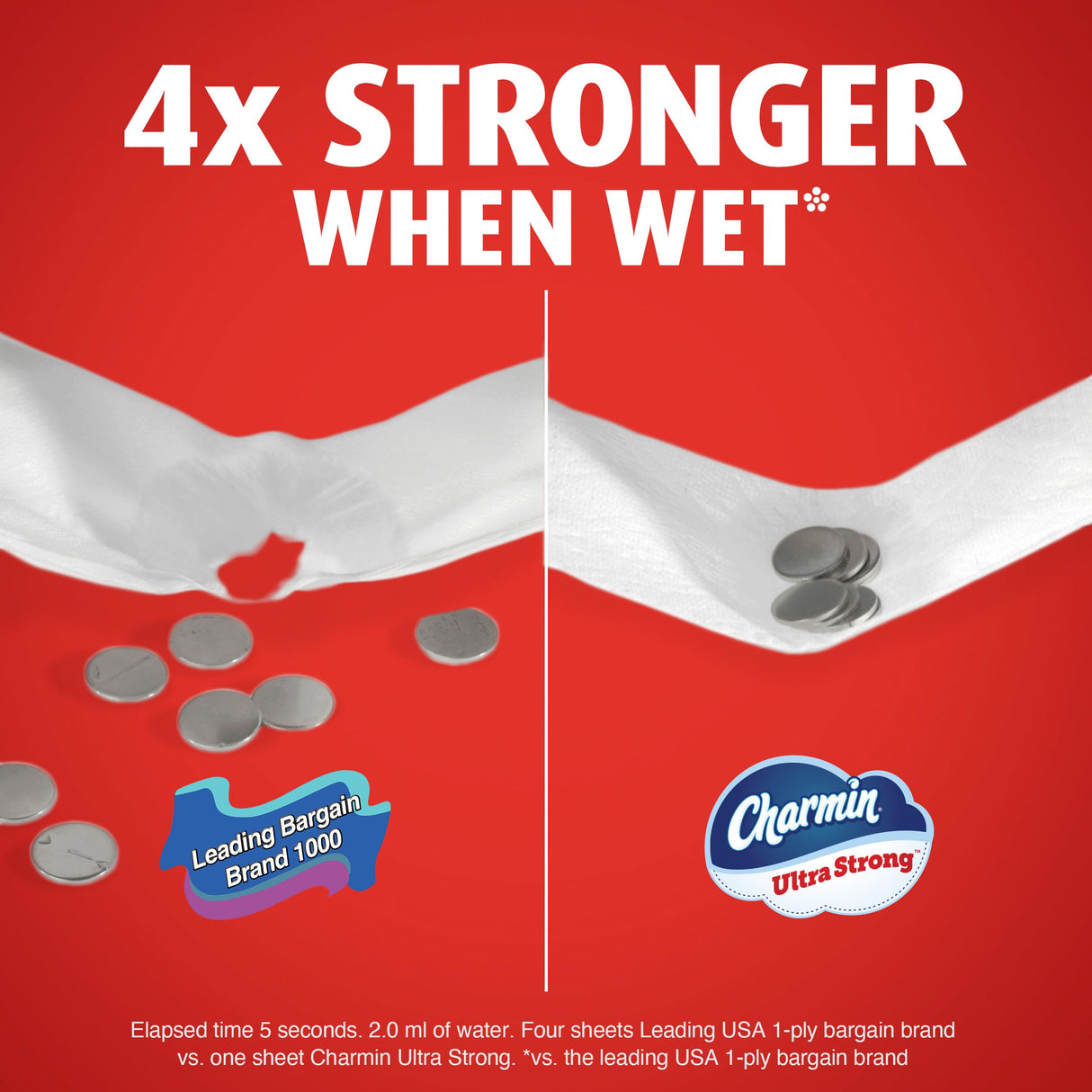 Charmin Ultra Strong Toilet Paper, 18 Mega XL Rolls = 108 Regular Rolls