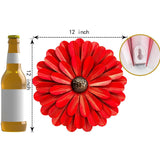 EASICUTI Red Metal Flowers Wall Decor Metal Wall Art Decorations Hanging For Indoor Outdoor Home Bathroom Kitchen Room Bedroom Living Room Garden Patio Porch 12 Inch