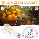 GvvooHome Edison Bulbs, E26 LED Bulb 60 watt Equivalent, Non-Dimmable, Soft White 2700K, ST58 Vintage Light Bulbs, 90+ CRI, 6W 600LM, E26 Medium Base, Clear Glass, 12 Pack