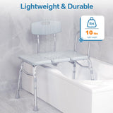 HOMLAND Tub Transfer Bench for Bathtub, FSA/HSA Eligible 400 lbs Heavy Duty Shower Chair with Backrest, Slip-Resistant Feet, Height Adjustable Shower Bench Shower Seat for Elderly and Disabled