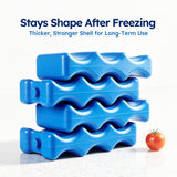 Ice Packs for Coolers, Breastmilk Bottle Storage, Lunch Box, Insulated Bags, 4-Pack Contoured Freezer Packs, Long Lasting Reusable Cool Packs for Canned Beer Soda, Camping Beach Picnic