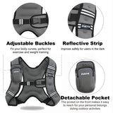 ZUETK Weighted Vest, 6lb/8lb/12lb/16lb/20lb/25lb/30lb Weight Vest with Reflective Stripe, Weighted Vest for Men Women Workout Equipment for Strength Training, Running, Jogging, Fitness, Weight Loss