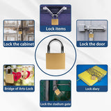 XFJSAK 8 Pcs Small Keyed Padlocks, 32mm, Gold, Compact, D Shape, Hardened Alloy, Securing Luggage, Gym Lockers