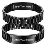 JUBOPE Custom Engraved Bracelets for Men,Adjustable Waterproof
