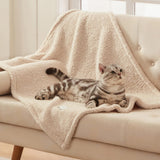 1 Pack 3 Calming Blankets Fluffy Premium Fleece Pet Blanket Soft Sherpa Throw for Dog Puppy Cat Beige Small (23" x16'')