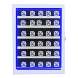 DEALZOOM Championship Ring Display Case RGB LED - 30 Ring Large Baseball Ring Display Cases – Wall Display Case Ring Storage, Baseball Ring Holder Display, Holds Basketball Football Rings (White)
