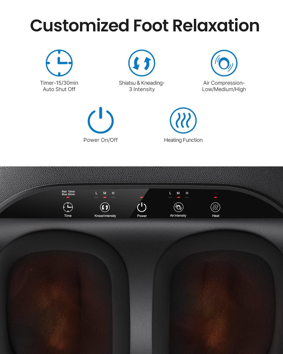 RENPHO Foot Massager Machine [2025 Upgraded], FSA HSA Eligible Shiatsu Foot Massager with Heat, Plantar Fasciitis Massager, True Foot Massage, Mothers Day Gifts for Women Mom Men, Fits Up to Size 13