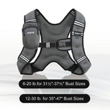 ZUETK Weighted Vest, 6lb/8lb/12lb/16lb/20lb/25lb/30lb Weight Vest with Reflective Stripe, Weighted Vest for Men Women Workout Equipment for Strength Training, Running, Jogging, Fitness, Weight Loss