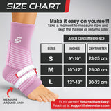 Sleeve Stars Ankle Brace for Women & Men, Ankle Wrap for Sprained Ankle, Compression Sleeve for Plantar Fasciitis Relief, Easy Customizable Support: w/Removable Strap (Single/L:12"-13"/Baby Pink)