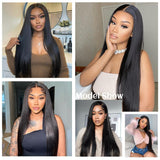 13x6 Lace Front Wigs Human Hair Straight Wigs Human Hair 200% Density Pure Human Hair Wig Pre Plucked Human Hair HD Lace Front Wigs With Baby Hair Frontal Glueless Wigs Human Hair for Women 26 Inch
