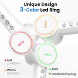 Hair Dryer, 110,000 RPM High-Speed Ionic Blow Dryer for Fast Drying, Professional Lightweight Hairdryer with Diffuser, Magnetic Nozzle, 4 Temps & 2 Speeds, Low Noise for Travel - White