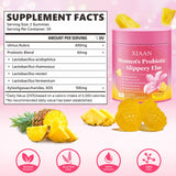 XIAAN Women Probiotic Slippery Elm Gummies, Her Juicy Feminine Probiotics Supports pH Balance & Immune System, Vaginal Probiotic Gummies, Suagr-Free, Veagn, Pineapple Flavor, 60 Count