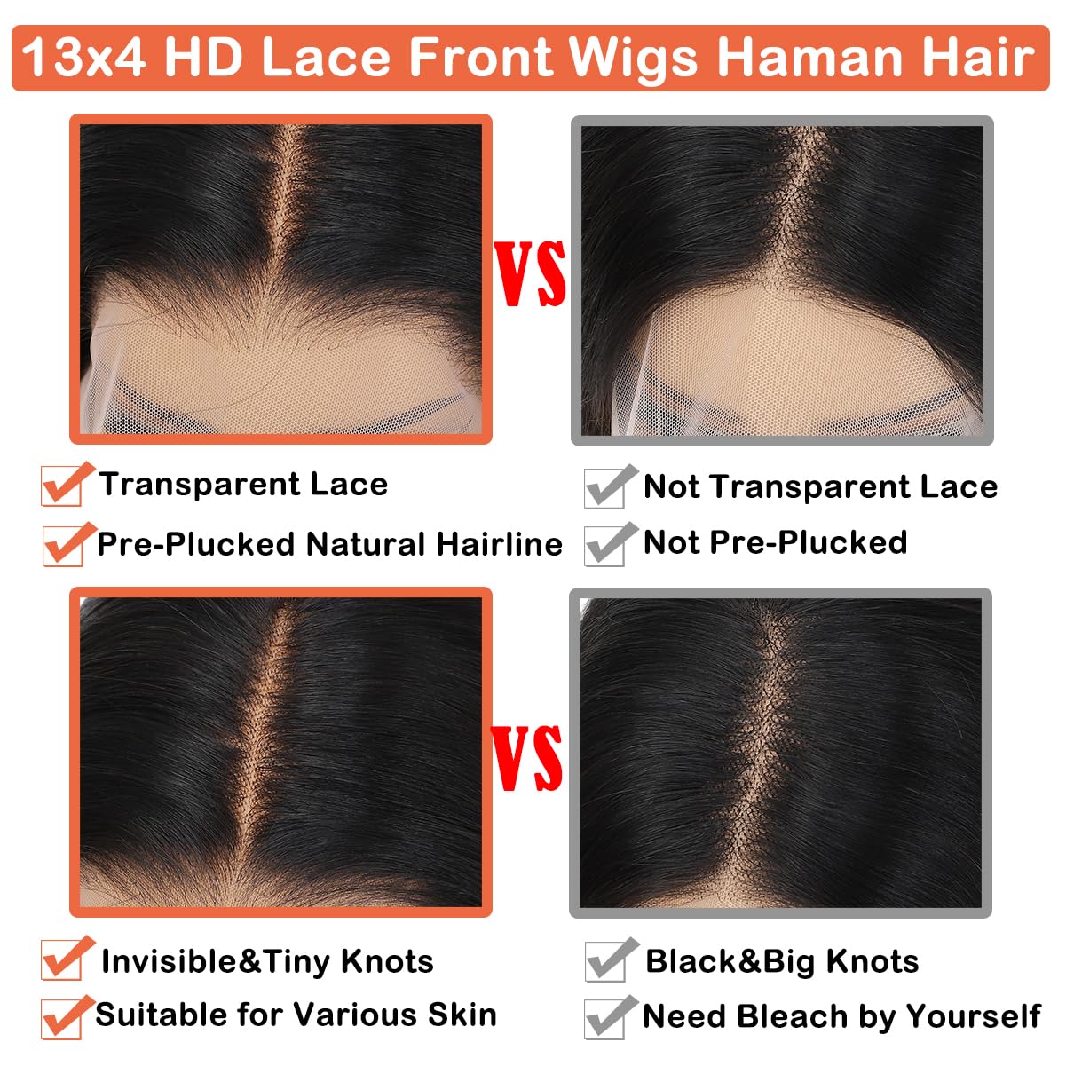 250% Density HD Lace Front Wigs Human Hair 28 inch 13x4 Straight Lace Front Wigs Human Hair pre plucked Bleached Knots Transparent Lace Frontal Wig for Women (250% Density Straight Wigs, 28inch)