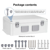 Namunanee Outdoor Electrical Junction Box, ABS Water Resistant Enclosure with Internal Mounting Panel & Hinged Cover (16.5" H x 12.6" L x 6.1" W)