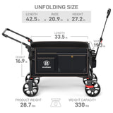 EVER ADVANCED Folding Push Wagon with Brakes, Portable Shopping Cart