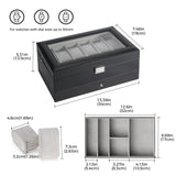 ProCase Watch Box, 12 Slot Watch Case for Men with Drawer, Black