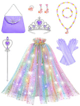 Fuzmo Light Up Princess Dress Up for Girls 3 4 5 6 Years Old, Purple