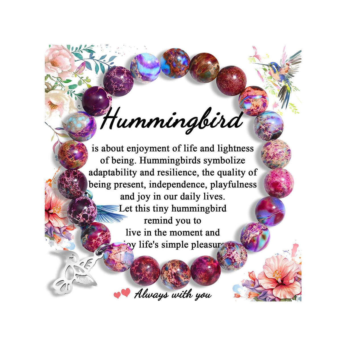 Hummingbird Gifts for Women, Inspirational Hummingbird Bracelet Jewelry