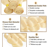 613 Bundles Human Hair 16 18 20 Inch Blonde Body Wave Bundles Human Hair 100% Unprocessed 12A Virgin Human Hair 3 Bundles 613 Body Wave Human Hair Weave Extensions