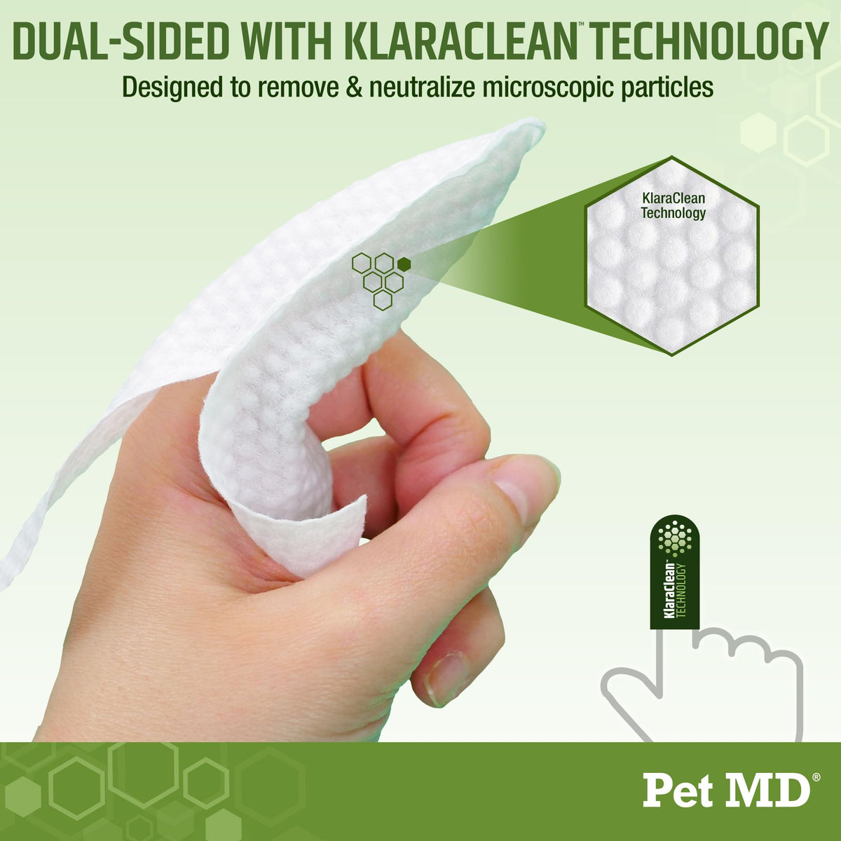 Pet MD Dog Ear Finger Wipes - with Eucalyptus & Aloe Vera for Dogs - 50 ct