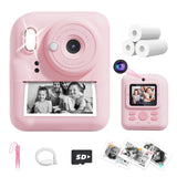 JOYJAM Kids Camera Instant Print, Upgrade Dual-Lens Selfie Digital Camera for Kids, HD 1080P, Christmas Birthday Gifts Toys for Girls Age 3-12, Toddler Portable Toy with SD Card 3 Rolls Print Paper