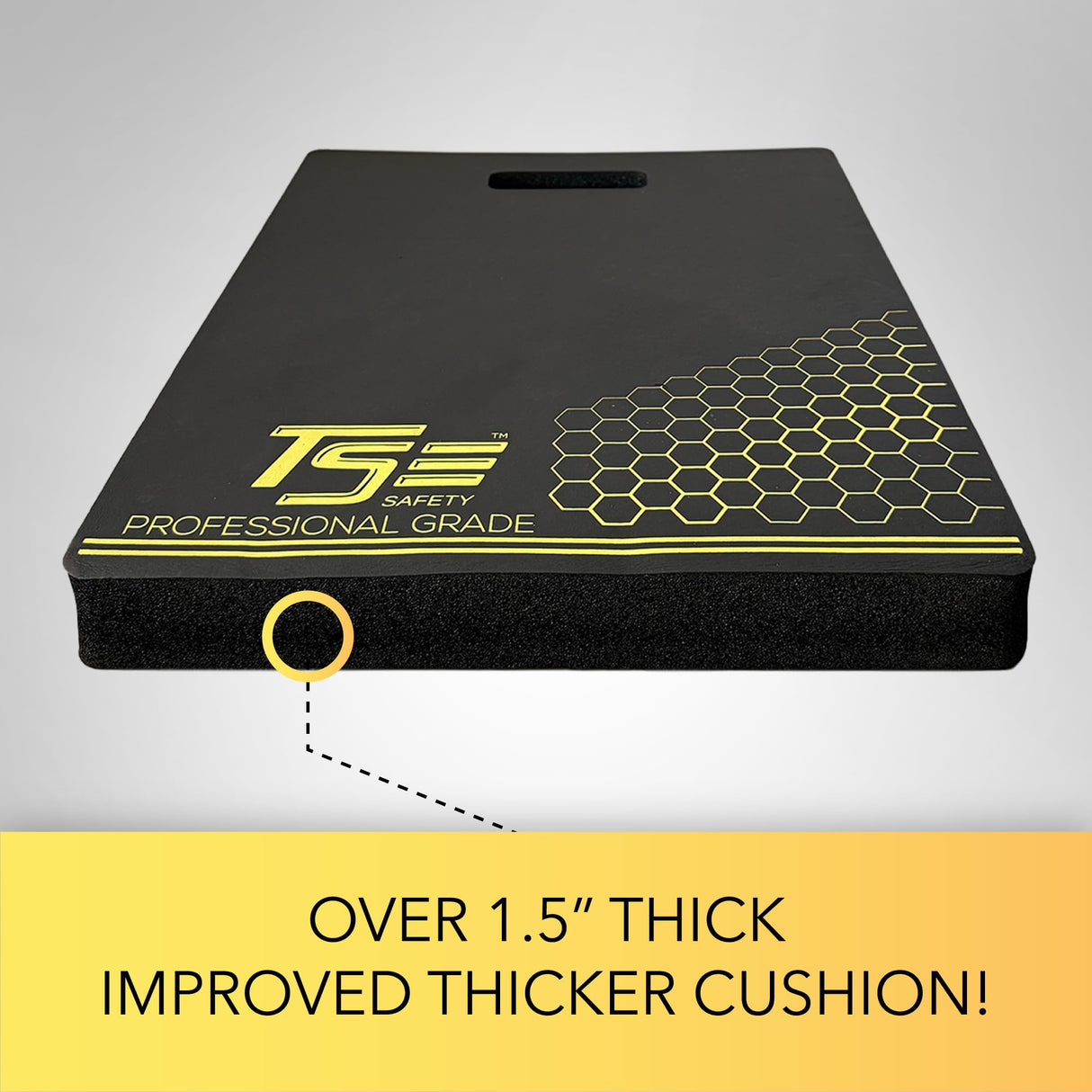 True Flex Protective Kneeling Pad, Premium Quality Neoprene Pad, Heavy Duty Stabilization, Easy to Carry Handle, Comfortable Ergonomic Design Kneeling Mat by TSE Safety,Black 14 inches x 18 inches