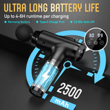 OLsky Massage Gun Deep Tissue, Handheld Electric Muscle Massager, High Intensity Percussion Massage Device for Pain Relief with 9 Attachments & 30 Speed(Black)