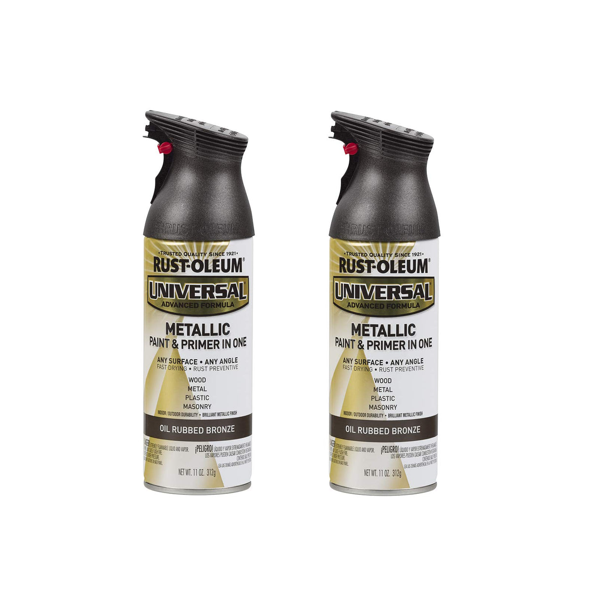 Rust-Oleum 249131-2PK Universal All Surface Metallic Spray Paint, 11 oz, Oil Rubbed Bronze, 2 Pack