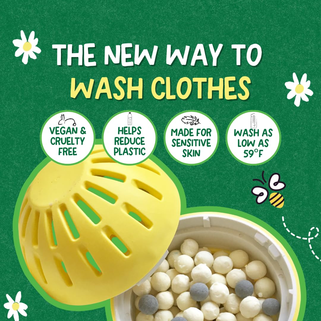 Ecoegg Laundry Egg – 70 Loads | Free & Clear/Fragrance-Free Laundry Detergent | Non-Bio, No Enzymes, Phosphates, Palm Oil or Chlorine Bleach | Safe for Sensitive Skin