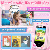 Kids Smart Phone for Girls Toys, Gifts for 3-10 Year Old Girl Boy Christmas Birthday Kids Toys, 2.8" Touchscreen Toddler Learning Cell Toy Phone with Dual Camera, Game, Music Player, 8GB Card Pink