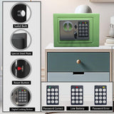 Yuanshikj Electronic Deluxe Digital Security Safe Box Key Keypad Lock Home Office Hotel Business Jewelry Gun Cash Use Storage money (LIGHT GREEN)