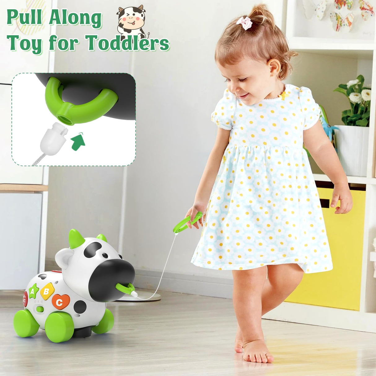 Musical Cow Toys for 1+ Year Old Boy Girl, Bilingual Baby Toy 6-12-18 Month, 1 Year Old Boy Toys, 1 Year Old Girl Gift, Learning Toddler Toy Age 1-2, First Christmas 1st Birthday Gift