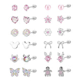 LOFITOR Hypoallergenic Screw Back Earrings for Little Girls Kids Women Cute