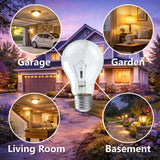 JUNFMLY 60 Watt Incandescent Light Bulbs, A19 Frosted Rough Service Light Bulb, E26 Medium Base, Soft White 2700K, Dimmable, 110-130V (4 Pack)