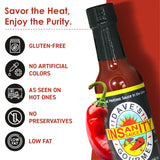 Dave's Gourmet Original Insanity Hot Sauce - As Seen on Hot Ones Season 1 - Sauce for Burgers, Burritos, Stews - Hot Sauce Challenge Favorite - Bold Flavor Red Sauce - 5oz (Pack of 1)
