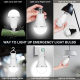 Ostwiki Rechargeable Emergency Light Bulbs 6 Pack Battery Operated Backup Light Bulbs for Power Outage Camping 9W E27 8500K Daylight Self-Charging Lamps for Home Hurricane Preparedness