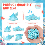 Geelin 50 Pcs Mini Resin Hammerhead Shark Figurines Tiny Resin Figurines Small Ornament Charms Figure Tiny Animals for Landscape Aquarium Garden Desktop Birthday Party