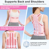 URBTFLM Back Posture Corrector for Women - Adjustable Straightener Back Brace Posture Corrector Under Clothes (Pink, Medium)