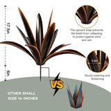 TOMBABY Enlarge Thickened Wind Resistant Metal Agave Garden Art Country Garden Sculpture Statue Outdoor Decoration Agave Metal Plant Courtyard Lawn Ornament Gift (1, 12 Leaves Black)