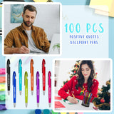 Lincia 100 Pcs Positive Theme Ballpoint Pens Bulk Retractable Medium Point Pens with Black Ink Inspiration Thank You Gifts for Teacher, Back to School, Christmas