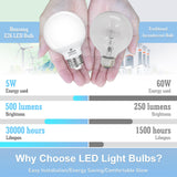 hansang Vanity Light Bulb 5000K Daylight 8 Pack G25 LED Globe Light Bulb for Bathroom Vanity Mirror Decorative,E26 Medium Base, 5W 60W Incandescent Equivalent,500LM,Non-dimmable