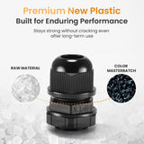 QILIPSU 50pcs 1/2" NPT Cable Gland Waterproof IP68 Nylon Cable Pass Through Cord Grip Connector Strain Relief Wire Grommet