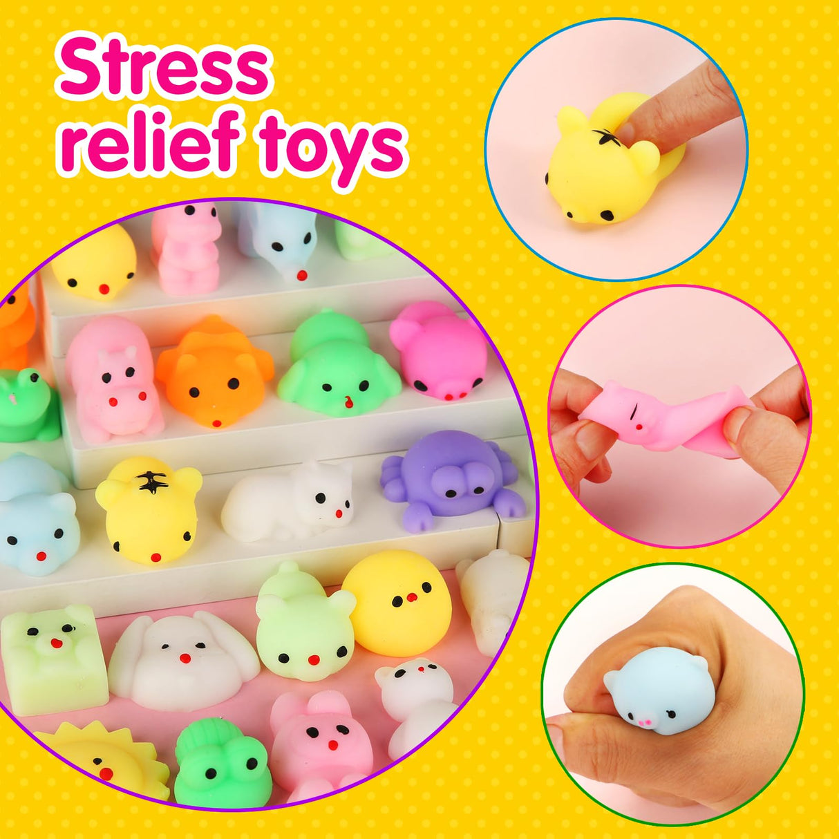 200 Pcs Mochi Squishy Toy, Kawaii Squishies Bulk Party Favors for Kids 4-8 8-12 Boys Girls Toddlers Teens Gift for Christmas Birthday Classroom Prizes Goodie Bag Stuffers