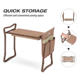 Clarfey Garden Kneeler and Seat, Garden Folding Bench with Tool Pocket, Garden Gloves and Soft EVA Kneeling Pad