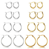 ORAZIO Stainless Steel Hoop Earrings Set Huggie Earring Stacks Women