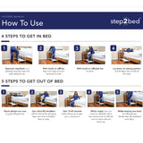 Step2Bed Bed Rails For Elderly with Adjustable Height Bed Step Stool & LED Light for Fall Prevention - Portable Medical Step Stool comes with Handicap Grab Bars making it easy to get in and out of bed