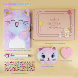 PJDRLLC Cat Diary with Lock, Gift for 6 7 8 Year Old Girl