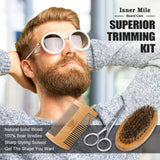 Isner Mile Beard Grooming Kit for Men: Trimming Sets with Beard Wash/Shampoo - Oil - Balm - Brush - Comb - Scissors & Storage Bag, Valentines Birthday Fathers Gifts for Dad Men Husband Boyfriend
