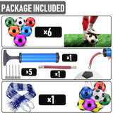 DHYLRICHER 6-Pack Christian Charity Donation Soccer Balls with Pump, Official Size 5, Deflated Bulk Set for Samaritan's Purse Operation Christmas